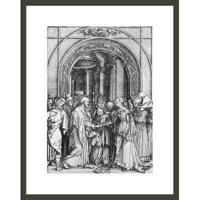 «Le mariage de la Vierge» de la série «La vie de la Vierge» par Albrecht Dürer - estampe numérique encadrée