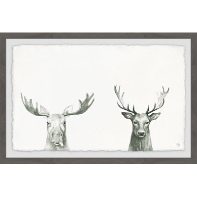 Antler Pair by Marmont Hill - Single Picture Frame Painting