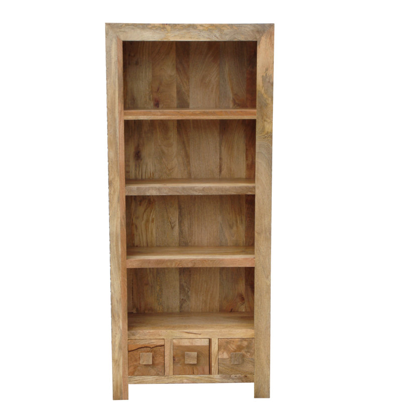 Quinton 175cm H x 75cm W Solid Wood Standard Bookcase, Light Mango