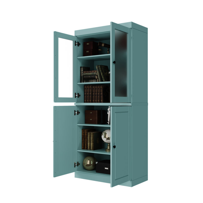 Bibliothèque à 6 tablettes Vananh, Bleu aqua