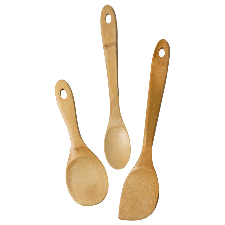 Wooden Cooking Utensils 3-Piece Set, Bamboo