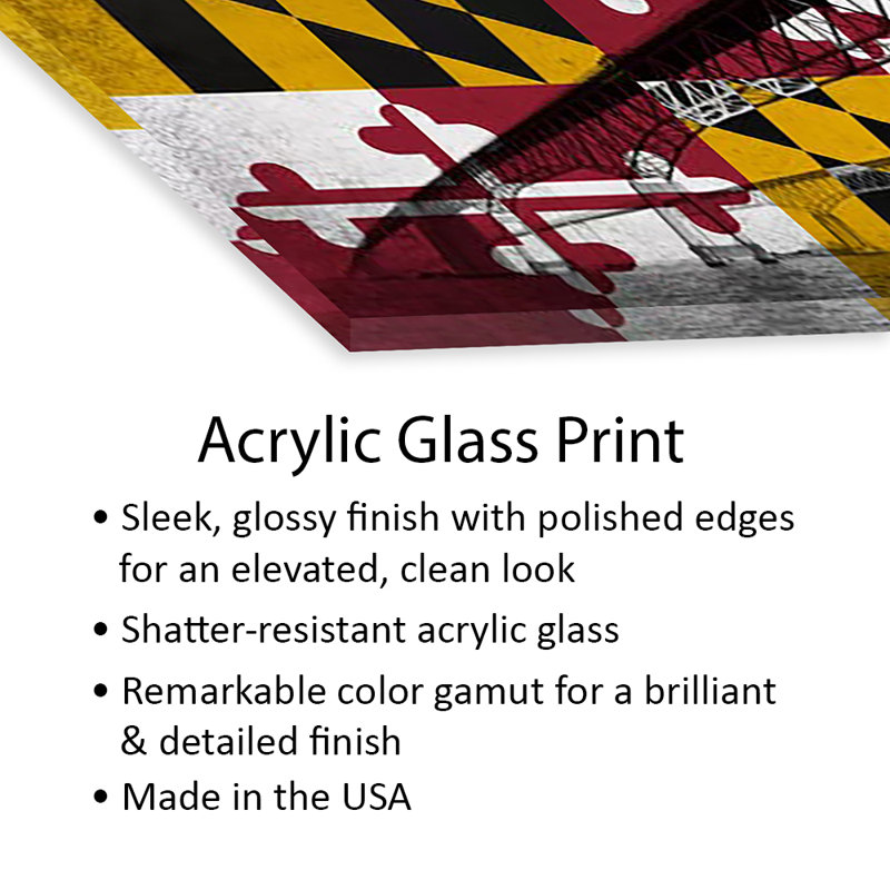 Maryland (pont de la baie de Chesapeake), reproduction sur verre acrylique, H 24 po x l 16 po x P 0,25 po