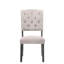 2 pièces, chaises d'appoint en lin beige et gris, élégantes, structure 2 po et haut dossier,
