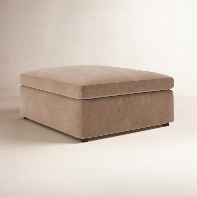 Essex 45" Ottoman, Mila Garnet Performance Velvet