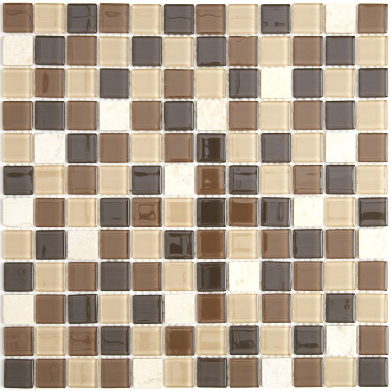 Tuile de mosaïque de matière mélangée 12" x 12" en dunes désert Gibson