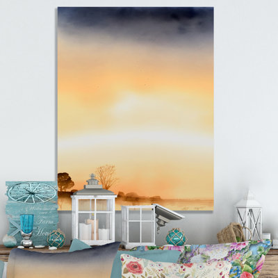 «Countryroad pendant Golden Hour», reproduction sur toile