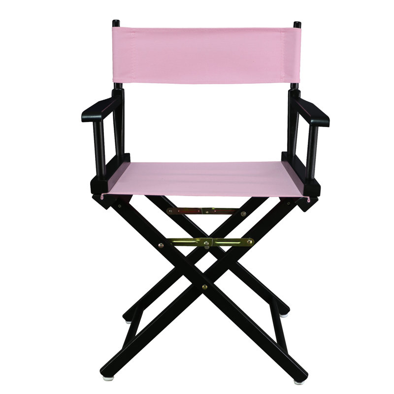 Chaise de réalisateur pliante 18 po, Noir, noir, noir, noir, Rose