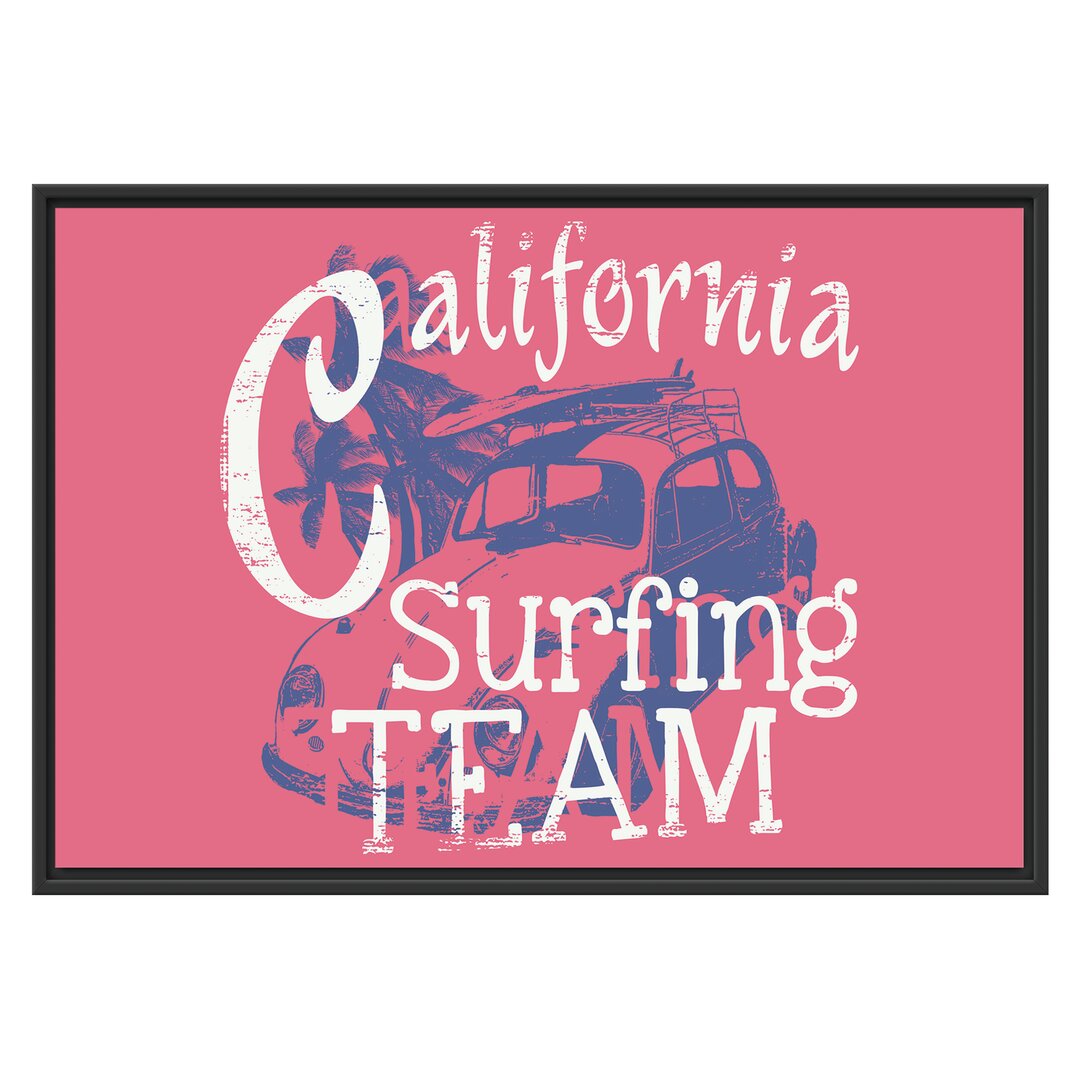 Gerahmtes Wandbild California Surfing - Team Light