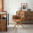 Top Grain Genuine Leather Swivel Accent Office Chair
