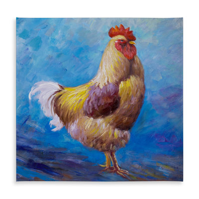 Beautiful Rooster Tablecloth | Blue Animals, Indoor/Outdoor
