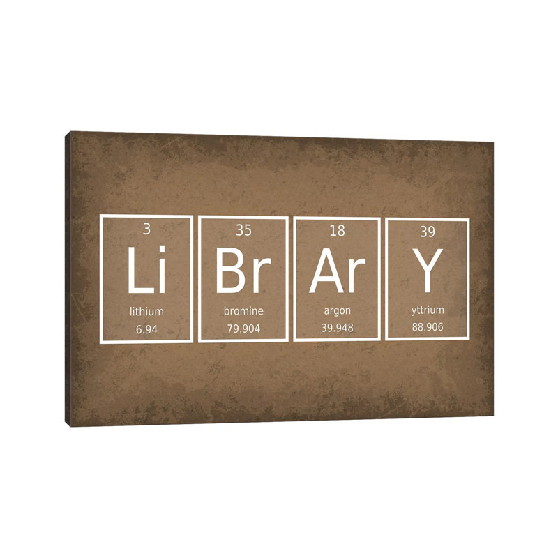 Bibliothèque par GetYourNerdOn - Art textuel sur toile tendue, H 18 po x l 26 po x P 1,5 po