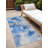 2' X 8' Navy Blue Abstract Washable Indoor Outdoor Runner Rug