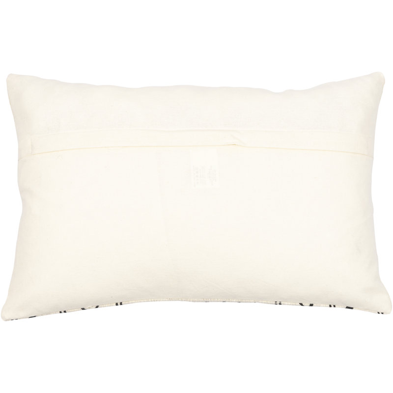 Geometric Cotton Pillow Cover, Cream/Black