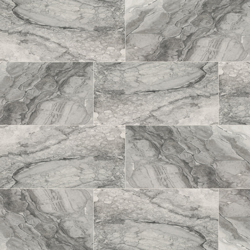 Zola 24 in. x 48 in. Matte Porcelain Marble Look Floor and Wall Tile, Stratus Griya