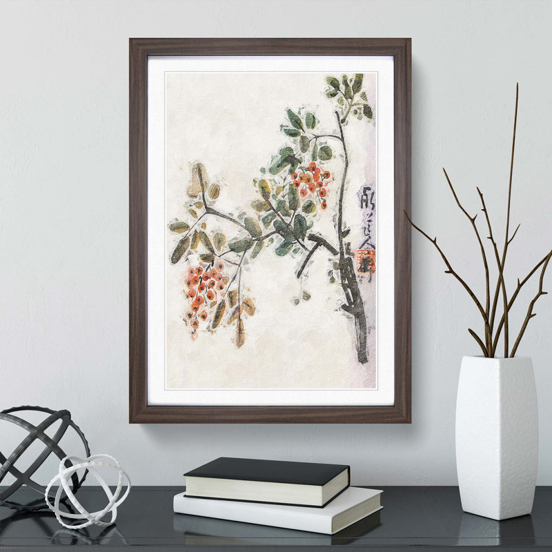 Floral Print by Chen Shizeng - Framed Print, Walnut Framed, 36cm H x 27cm W x 2cm D