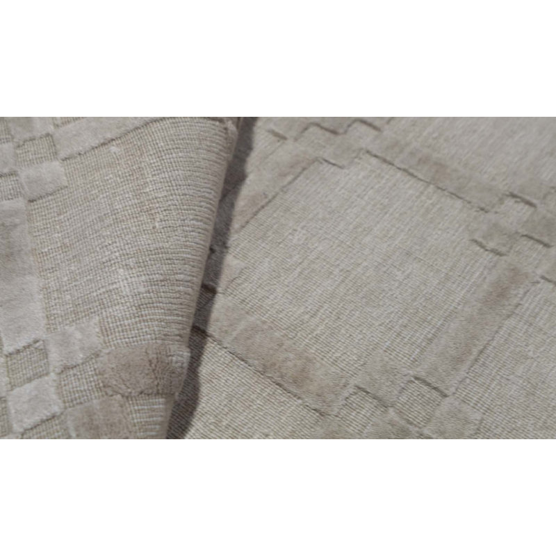 Wool Geometric Area Rug in Beige, Rectangle 4'2" x 6'2"