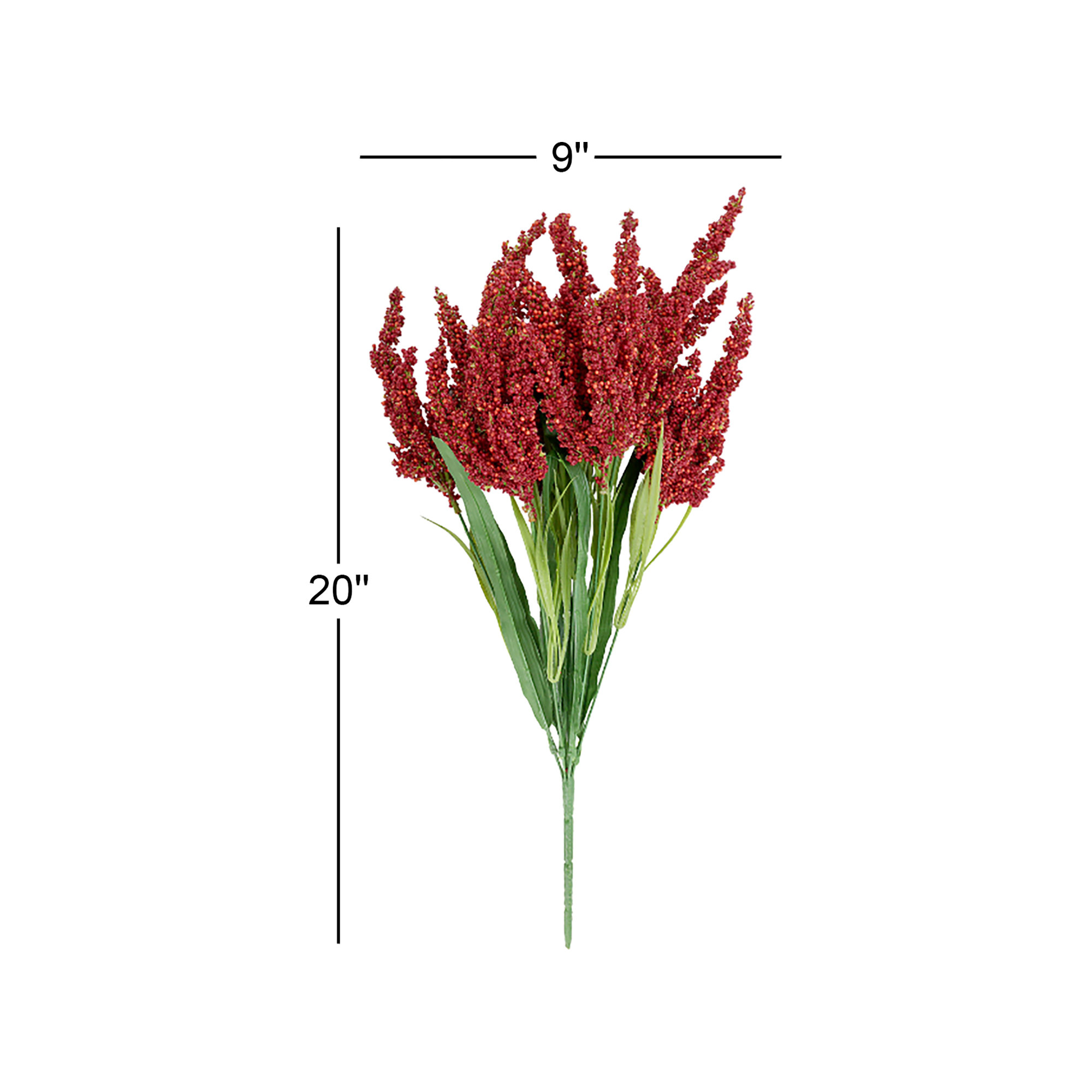 Faux Heather Stem, Red
