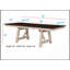 Ensemble de table de salle à manger extensible de style chalet 5 pièces avec finition bicolore gris craie, chaises rembourrées et feuilles de réfectoire autoportantes pour des sièges polyvalents-1048403410