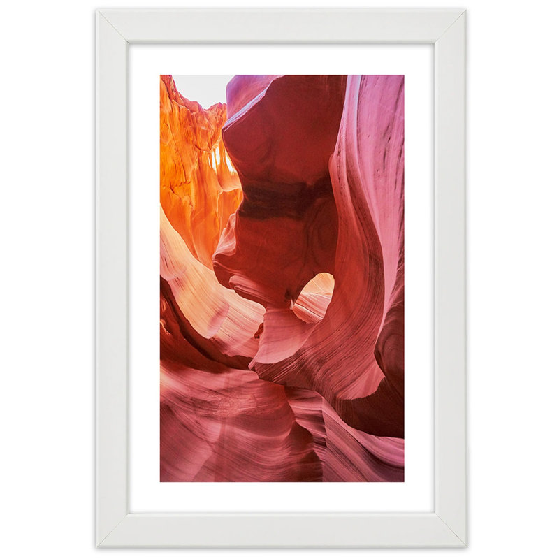 Canyon - Single Picture Frame Print, White, 100cm H x 70cm W