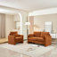 Petit causeuse moderne 58,66 po, causeuse 2 places en tissu de chenille Mid-Century