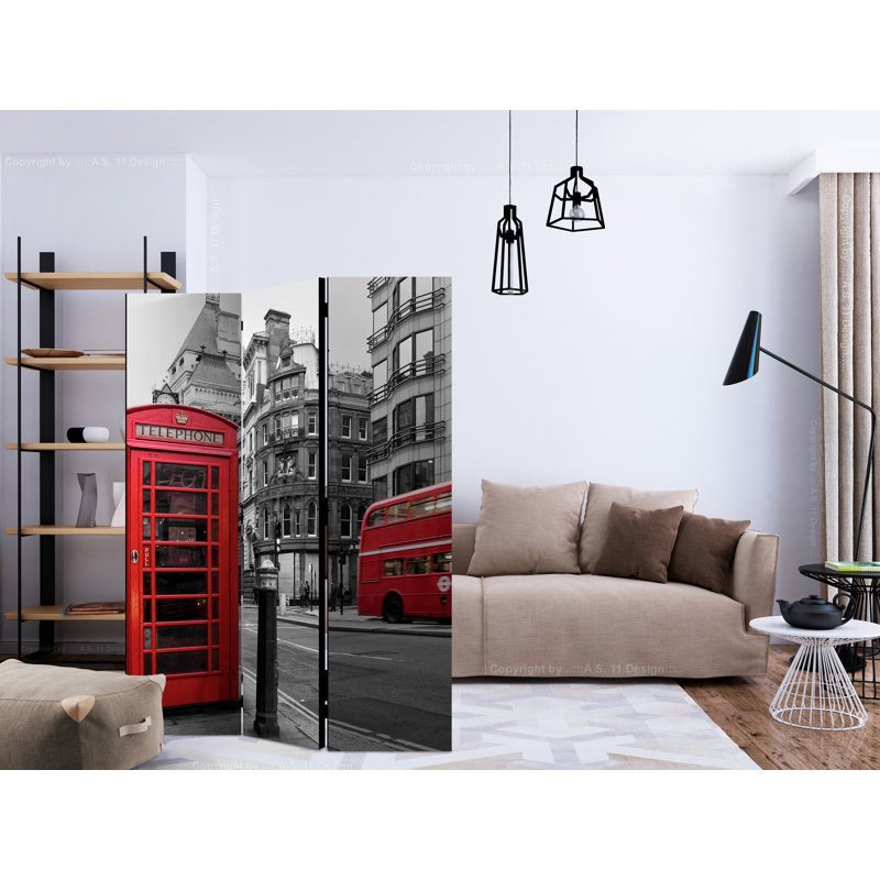 Guydra 135cm W x 172cm H 3 - Panel Solid Wood Folding Room Divider