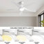 Nasier 5 pales courbées blanches et ventilateur de plafond blanc avec éclairage