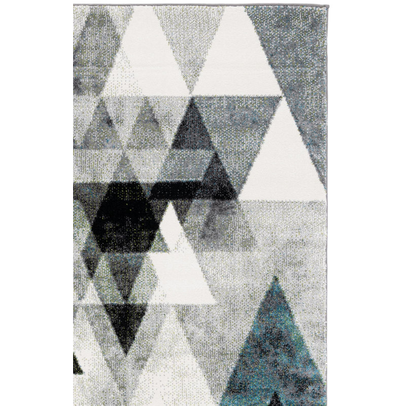 Asumi Wimbled Gray/Blue Area Rug, Rectangle 5'3" x 7'6"