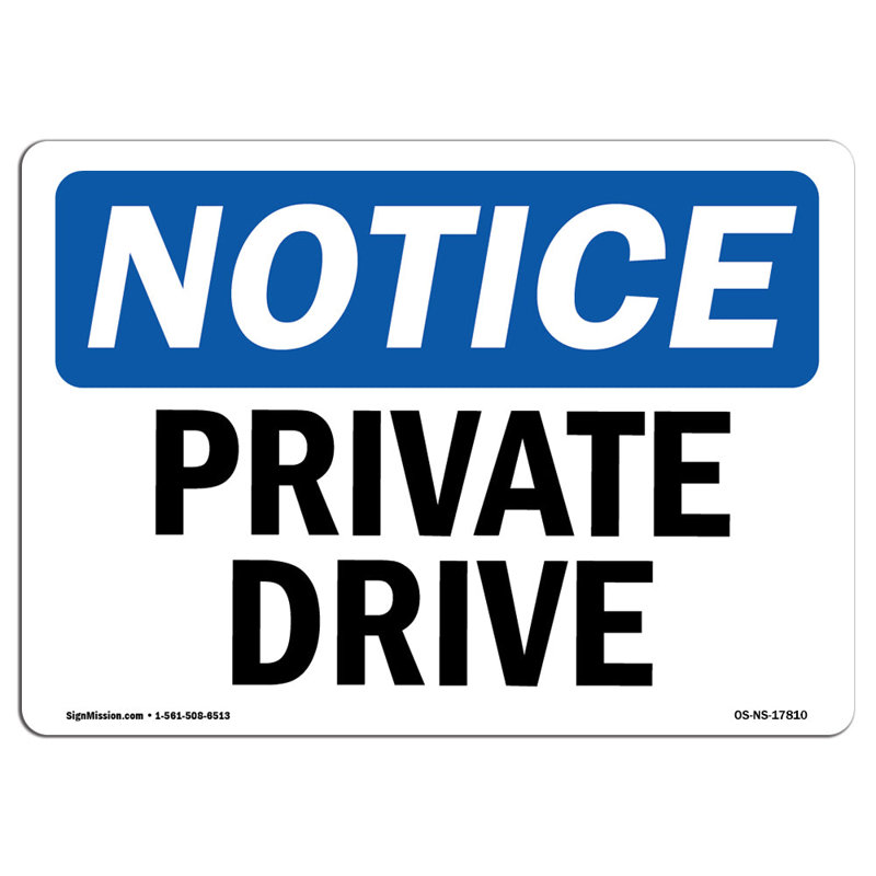 Private Drive Aluminum Sign 18 x 24, 24" H x 18" W x 0.1" D