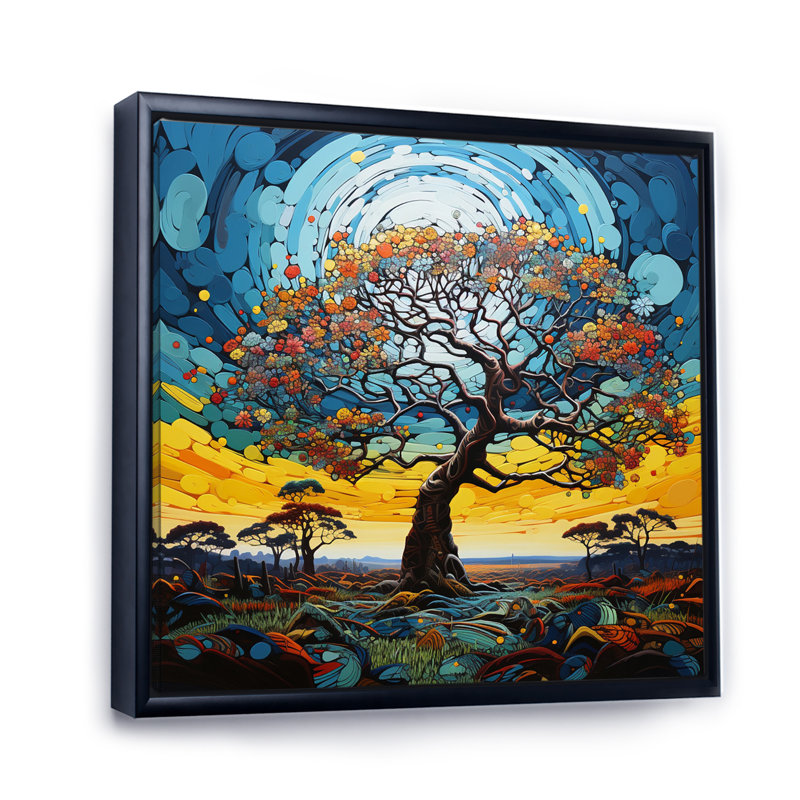 «Baobab Tree Dancing I» sur toile, H 30 po x l 30 po x P 1 po, Cadre flottant noir