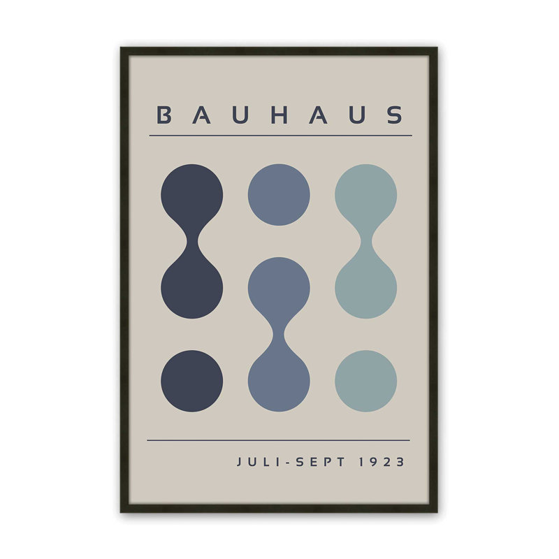 Imprimé Midhaus Bauhaus, Reproduction encadrée sans passe-partout, H 15 po x l 12 po x P 1,25 po, Noir satiné