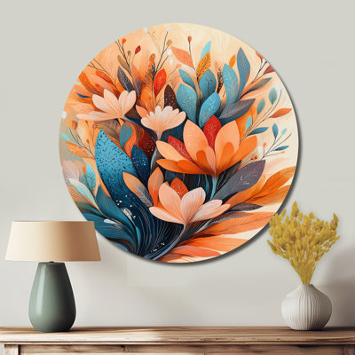Ferms Dream Botanicals Pastel Fragments II - Abstract Botanicals Round Metal Wall Art