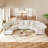 U-Shaped Plush Large  Upholstered Modular Sectional Couches With Storage, 7 Seat  Corduroy  Sofa With Adjustable Arms Backs,Plush Supportive Cushions, Beige