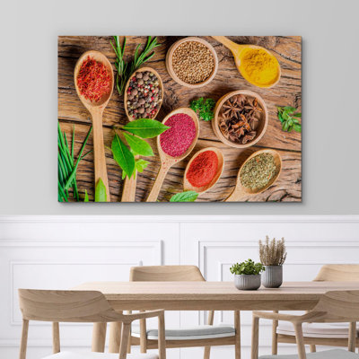 Kitchen Food " Multicolor Spices in Spoons " Print