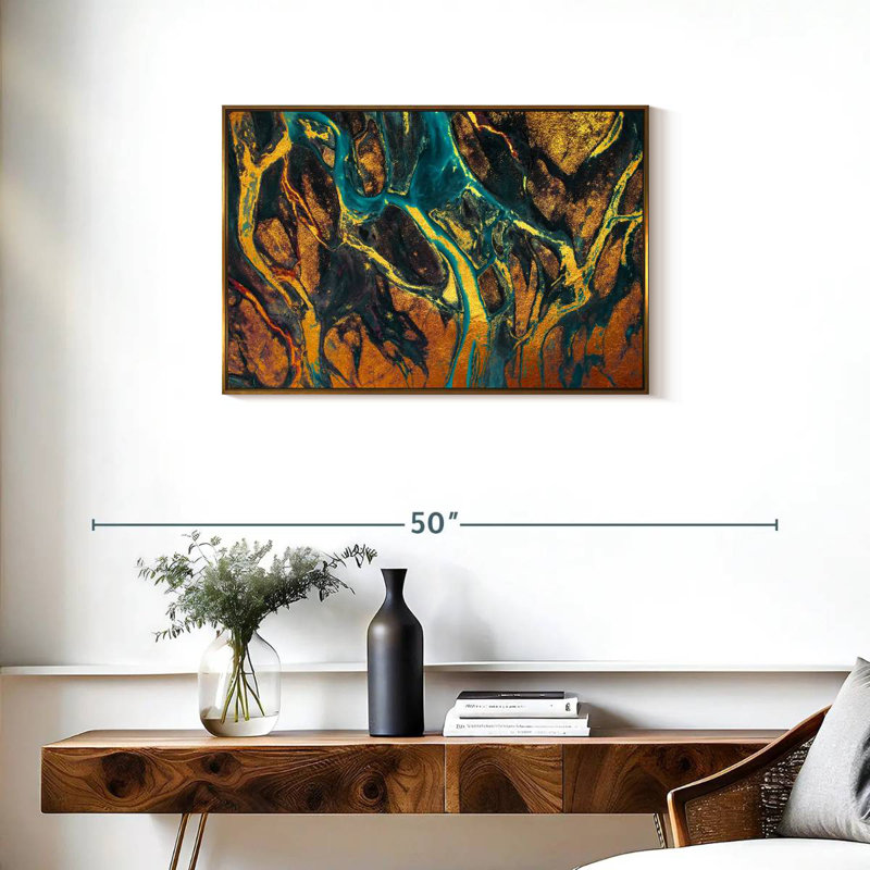 Brissette Art Oil, Floating Frame Gold, 31" X 21"