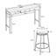Ensemble de table de salle à manger à 3 tiroirs avec prises de courant, ensemble de table de bar avec tabourets circulaires en polyuréthane, facile à assembler, brun-131146995-131146997