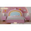Lit tapissier design arc-en-ciel, lit plateforme en velours avec tiroir de rangement, aucun sommier nécessaire, coloré et rose-113432620