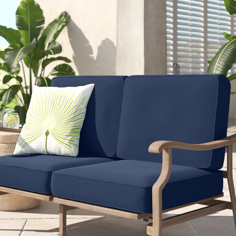 Outdoor 5'' Loveseat Seat / Back Cushion, Canvas Navy Sunbrella® Canvas