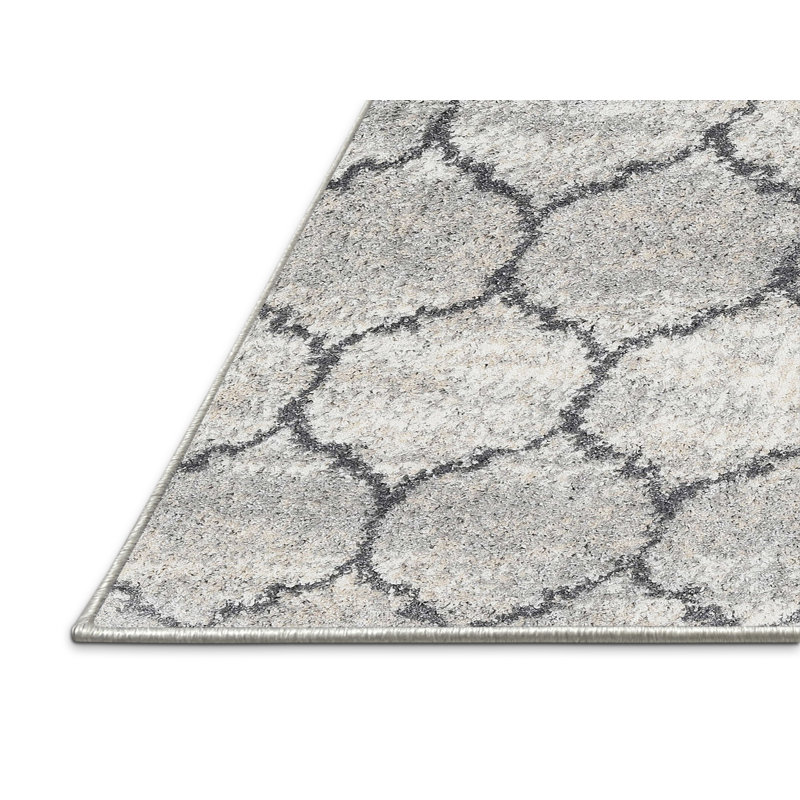 Tapis zone gris clair contemporaine, Rectangle 5 pi x 7 pi