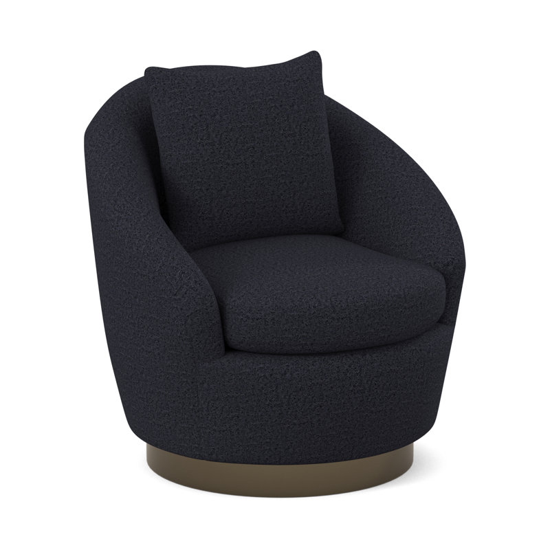 Fauteuil pivotant Lumen, 100 % polyester bleu marine Venise