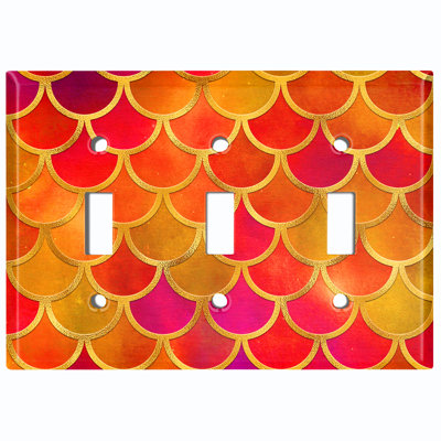 Patterned 3 - Gang Toggle Light Switch Standard Wall Plate