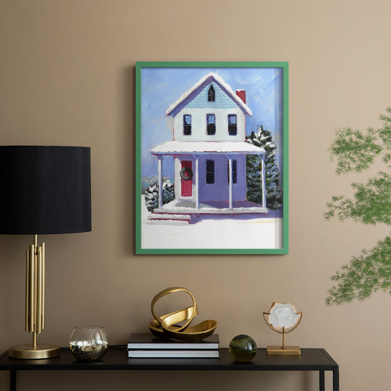 Victorian Home I, reproduction encadrée - bois massif, H 11 po x l 9 po, Vert