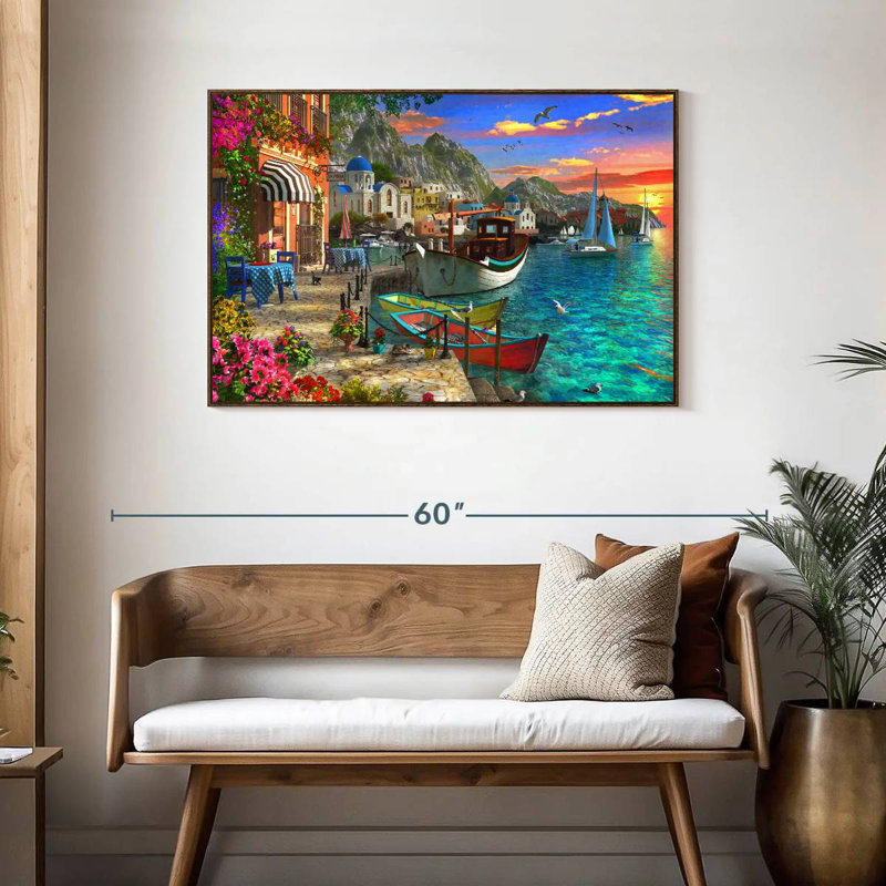 Grandios Grèce, Cadre flottant noyer, 43 po x 29 po