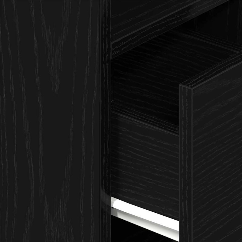 Rozario 25cm W Manufactured Wood Bedside Table, 2, Black