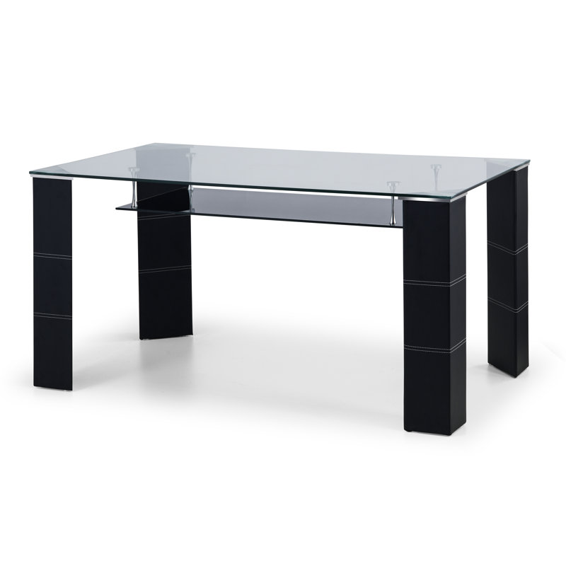 Ari Glass Top Metal Base Dining Table