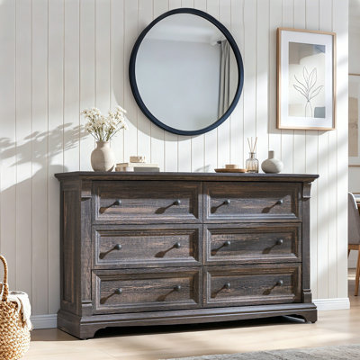 Roman Column 6-drawer Dresser - 54" Wide & Tv Stand Ready