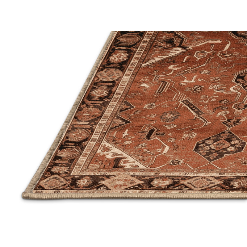 Machine Washable Persian Brown Area Rug, Rectangle 2' x 3'