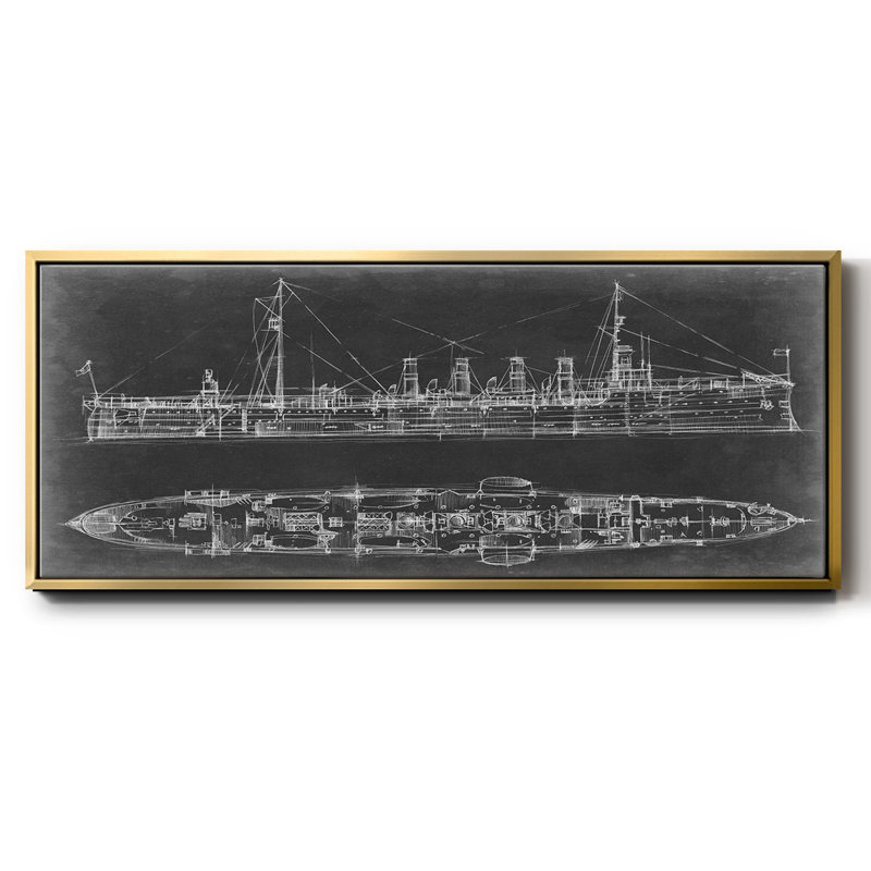 Bleu marine croiseur - plan, toile encadrée