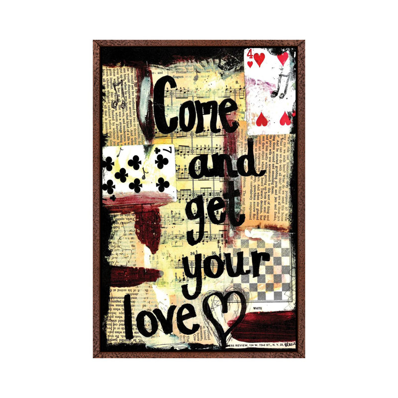 Come And Get Your Love by Elexa Bancroft - Print on Canvas, 66.04 cm H x 45.72 cm W, Classic Brown Wood Framed