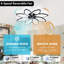 Ventilateur de plafond à DEL 7 pales 34,3 "avec lumière, télécommande et contrôle d'application, à intensité variable, à 6 vitesses et minuterie, pour la chambre à coucher, la cuisine et le salon