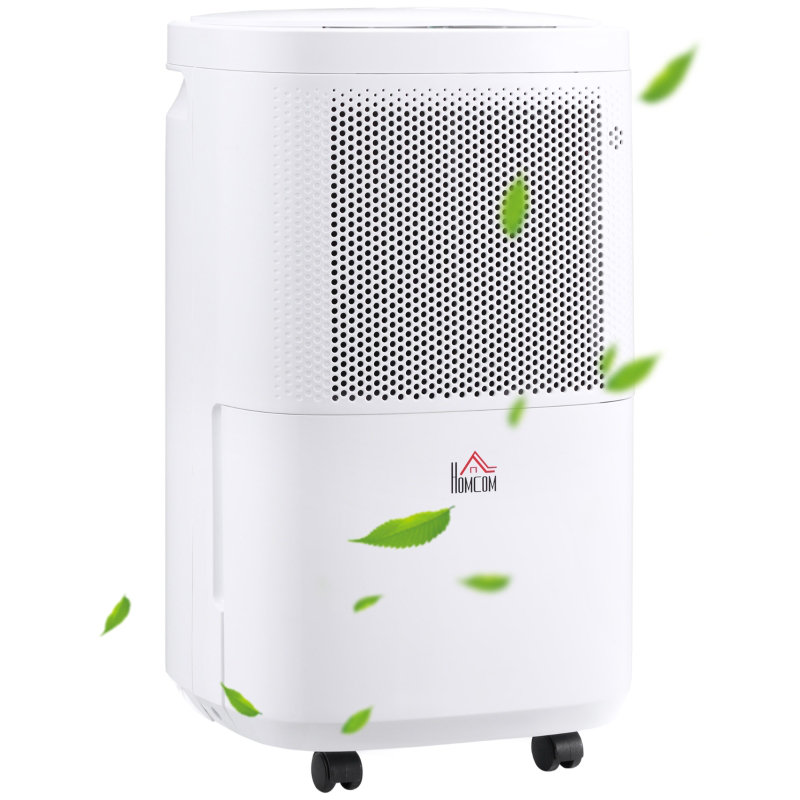 10L/Day White ABS Portable Quiet Dehumidifier, WiFi Smart App Control 4 Modes 24H Timer for Home Laundry Basement